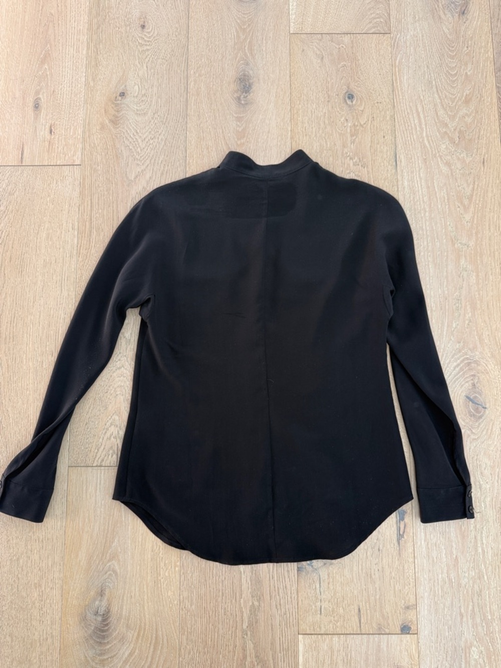 Cuyana Black Mock Neck Button-Up Long Sleeve Shirt - like new condition! - Picture 4 of 5